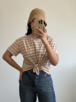 تیشرت جلو گره راه راه زنانه - کیلیک