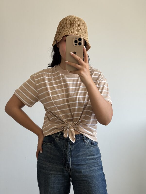 تیشرت جلو گره راه راه زنانه - کیلیک