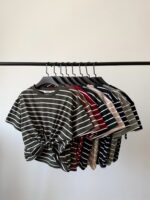 تیشرت جلو گره راه راه زنانه - کیلیک