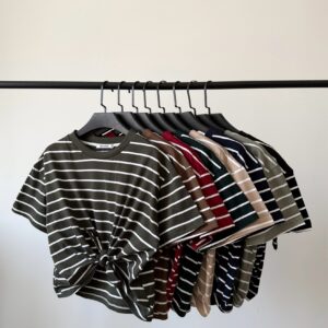 تیشرت جلو گره راه راه زنانه - کیلیک