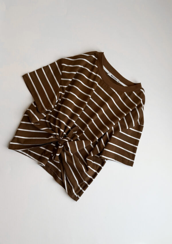 تیشرت جلو گره راه راه زنانه - کیلیک