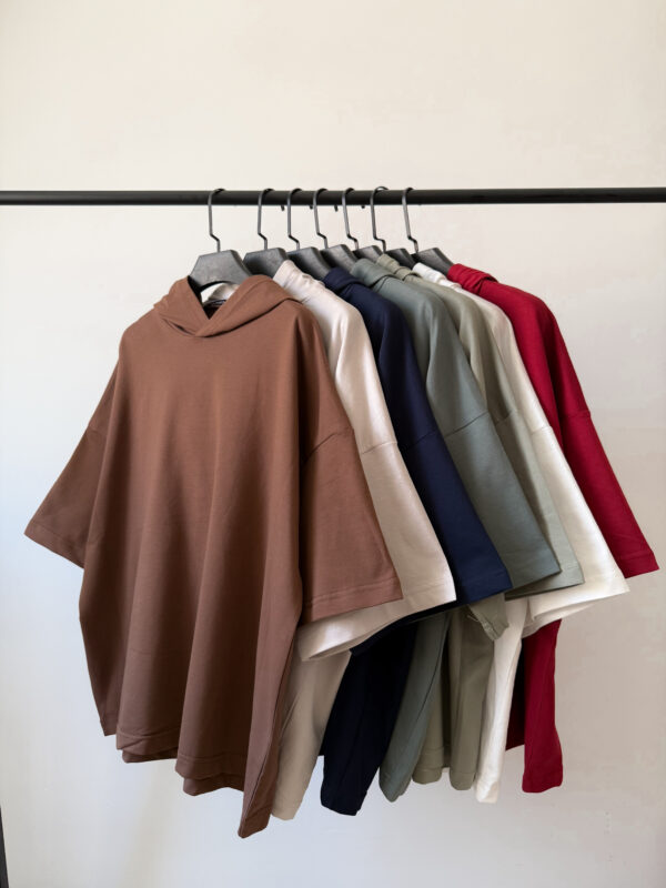 تیشرت باکسی کلاه‌دار زنانه - کیلیک