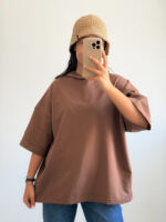 تیشرت باکسی کلاه‌دار زنانه - کیلیک