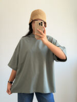 تیشرت باکسی کلاه‌دار زنانه - کیلیک