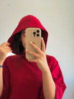 تیشرت باکسی کلاه‌دار زنانه - کیلیک