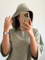 تیشرت باکسی کلاه‌دار زنانه - کیلیک