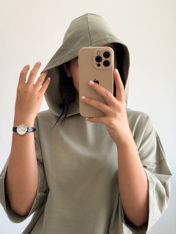 تیشرت باکسی کلاه‌دار زنانه - کیلیک