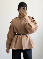 بارونی پاییزه - نمای زیپ و جیب - کیلیک