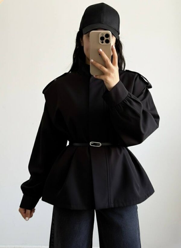 مانتو بارونی کمربندی - جزئیات طراحی - کیلیک مشهد