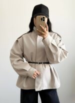 بارونی پاییزی - جزئیات جیب و دکمه - کیلیک