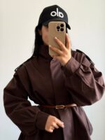 بارونی کمربند دار - جزئیات دکمه و آستین - کیلیک مشهد