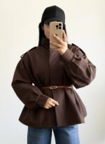 کت بارونی زنانه - ترکیب با شلوار جین - کیلیک مشهد