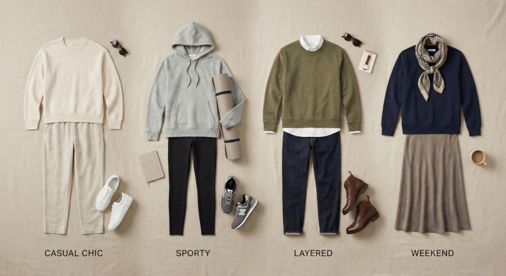 راهنمای انتخاب دورس مناسب برای پاییز و زمستان 3 ایدههای ست کردن دورس – استایلهای کژوال، اسپرت و لایهبندی